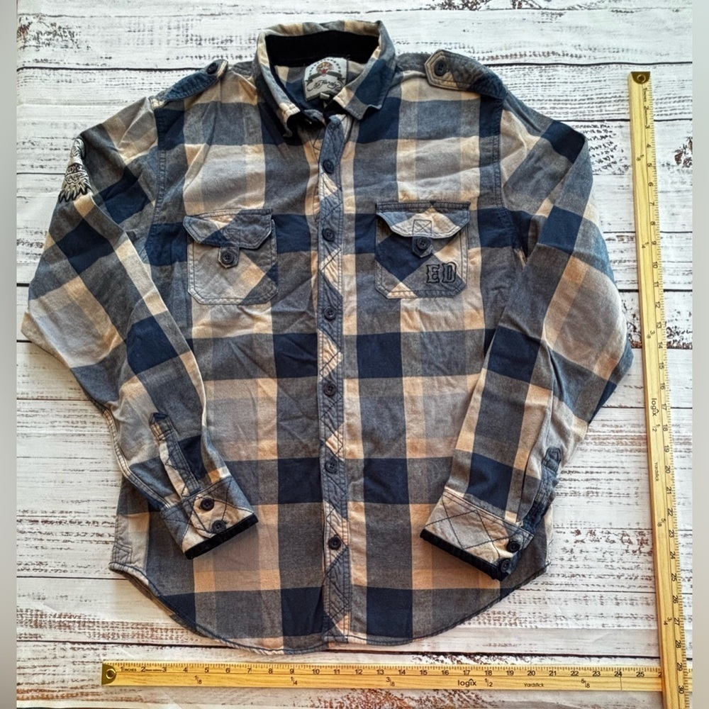 Men’s Vintage Ed Hardy Flying Eagle Button Down Shirt